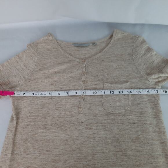 Athleta Newport Henley Tunic Heathered Beige Texture Relaxed Fit - Picture 11 of 12
